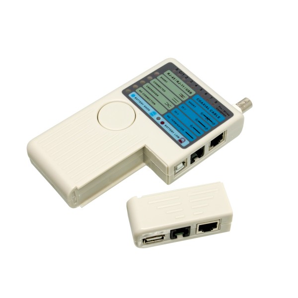 Cable Tester LTU1145 para RJ45, RJ11, USB y BNC